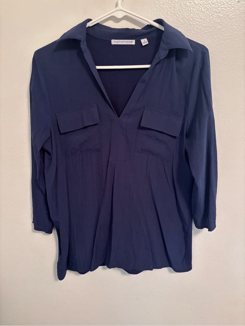 Navy 3/4 Sleeve Top